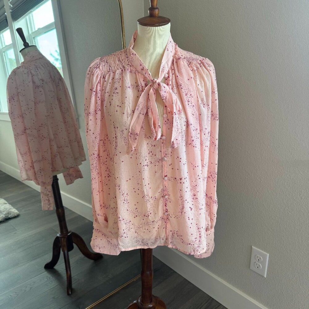 Free People  NWT Stars Align Oversized Blouse Medium